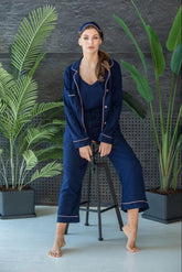 Blue Moonlit-3pc Linen set